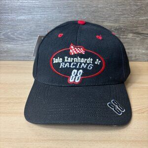 Vintage Nascar Hat Cap Strap Back Black Dale Earnhardt Jr Racing NWT